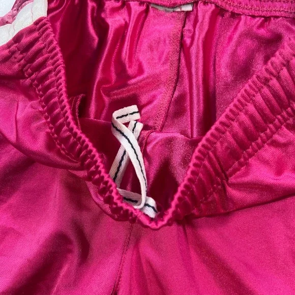Nike Sweatpants Womens Small Pink Wide Leg Flare Satin Silky Shiny Swoosh Y2K - Picture 6 of 13